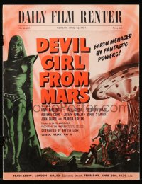6p0564 DEVIL GIRL FROM MARS English trade ad 1955 Earth menaced by fantastic powers, female alien art!