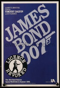 6p0626 LICENCE TO KILL trade ad 1989 Dalton as James Bond, has the working title License Revoked!