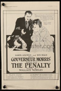 6p0583 PENALTY English trade ad 1920 different art of Lon Chaney Sr. as legless underworld master!
