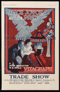 6p0588 PREY English trade ad 1920 art of Alice Joyce & Harry Benham, early silent, ultra rare!