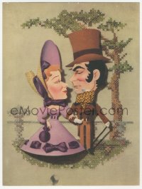 6p0642 PRIDE & PREJUDICE trade ad 1940 art of Laurence Olivier & Greer Garson by Jacques Kapralik!