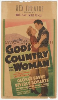 6p0072 GOD'S COUNTRY & THE WOMAN mini WC 1940s George Brent, Roberts, James Oliver Curwood, rare!