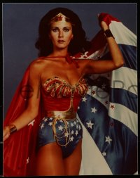 6p0276 LYNDA CARTER 2 color 10x13 REPROs 1990s great portraits in & out of Wonder Woman costume!