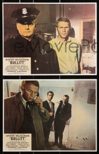 6p0134 BULLITT set of 8 color 9x11 English commercial prints 1990s Steve McQueen crime classic!