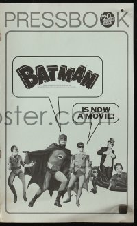 6p0850 BATMAN pressbook 1966 DC Comics, great images of Adam West & Burt Ward w/villains!