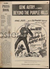 6p0799 BEYOND THE PURPLE HILLS pressbook 1950 sheriff Gene Autry & his wonder horse Champion!