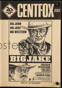 6p0689 BIG JAKE German pressbook 1971 different art of cowboys John Wayne & Richard Boone!