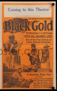 6p0722 BLACK GOLD pressbook 1927 exact full-size image of the 14x22 window card, all black cast!