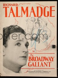 6p0886 BROADWAY GALLANT pressbook 1926 Richard Talmadge, Clara Horton
