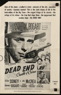 6p0858 DEAD END pressbook R1954 top-billed Humphrey Bogart, Sylvia Sidney, Joel McCrea, William Wyler