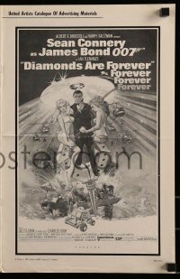 6p0713 DIAMONDS ARE FOREVER pressbook 1971 McGinnis art of Sean Connery as James Bond 007!