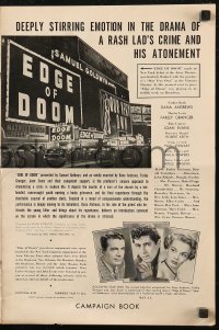 6p0842 EDGE OF DOOM pressbook 1950 priest Dana Andrews tries to help young murderer Farley Granger!