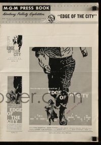 6p0709 EDGE OF THE CITY pressbook 1956 Cassavetes, Poitier, lots of Saul Bass artwork throughout!