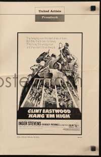 6p0856 HANG 'EM HIGH pressbook 1968 cowboys Clint Eastwood & Dennis Hopper, sexy Inger Stevens!