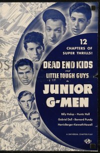 6p0906 JUNIOR G-MEN pressbook 1940 Huntz Hall, The Dead End Kids & Little Tough Guys serial!