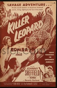 6p0831 KILLER LEOPARD pressbook 1954 Johnny Sheffield as Bomba the Jungle Boy, 1000 savage perils!