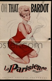 6p0719 LA PARISIENNE pressbook 1958 you've never seen sexy Brigitte Bardot like this!