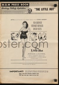 6p0845 LITTLE HUT pressbook 1957 full-length barely-dressed tropical Ava Gardner with sexy eyes!