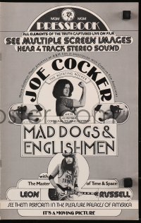 6p0759 MAD DOGS & ENGLISHMEN pressbook 1971 Joe Cocker & Leon Russell, rock 'n' roll!