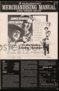 6p0776 MAN WHO SHOT LIBERTY VALANCE pressbook 1962 John Wayne & James Stewart together, John Ford