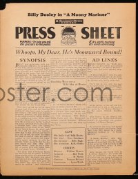 6p0769 MOONY MARINER pressbook 1927 Bill Dooley in a Paramount-Christie Comedy, ultra rare!