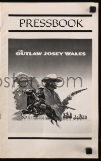 6p0730 OUTLAW JOSEY WALES pressbook 1976 Clint Eastwood is an army of one, cool western artwork!