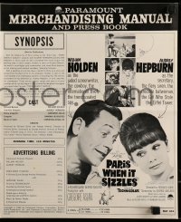6p0715 PARIS WHEN IT SIZZLES pressbook 1964 Audrey Hepburn with gun & William Holden in France!