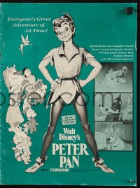 6p0768 PETER PAN pressbook R1969 Walt Disney animated cartoon fantasy classic!