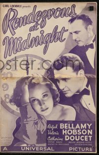 6p0789 RENDEZVOUS AT MIDNIGHT pressbook 1935 Ralph Bellamy, Valerie Hobson, Catherine Doucet, rare!