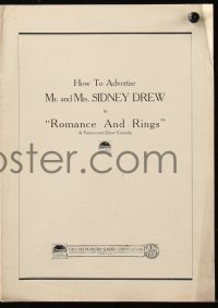 6p0890 ROMANCE & RINGS pressbook 1919 Mr. & Mrs. Sidney Drew!