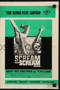 6p0687 SCREAM & SCREAM AGAIN English pressbook 1970 Vincent Price, wild art of girl in a vat of boiling acid!