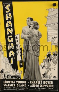 6p0791 SHANGHAI pressbook 1935 sexy Loretta Young, Charles Boyer + Asian Warner Oland!