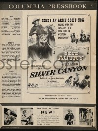 6p0800 SILVER CANYON pressbook 1951 cowboy hero Gene Autry with gun & his horse Champion!
