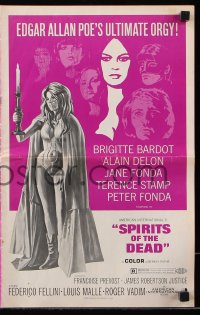 6p0744 SPIRITS OF THE DEAD pressbook 1969 Federico Fellini, Reynold Brown art of sexy Jane Fonda!