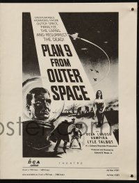 6p0792 PLAN 9 FROM OUTER SPACE pressbook supplement 1958 directed by Ed Wood, worst movie ever!