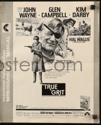 6p0847 TRUE GRIT pressbook 1969 John Wayne as Rooster Cogburn, Kim Darby, Glen Campbell