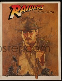 6p0311 RAIDERS OF THE LOST ARK screening program 1981 Richard Amsel art of adventurer Harrison Ford!