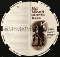 6p0333 ED WOOD die-cut promo brochure 1994 Tim Burton, Johnny Depp, his passions, his films & more!