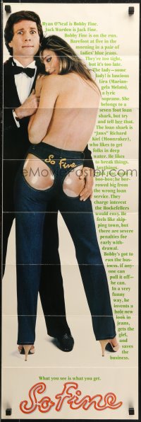 6p0362 SO FINE promo brochure 1981 Ryan O'Neal, sexy model Toni Mooney, unfolds to 13x40 poster!