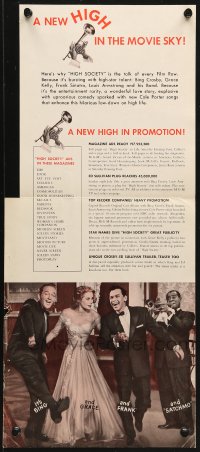 6p0615 HIGH SOCIETY trade ad 1956 Frank Sinatra, Bing Crosby, Grace Kelly & Louis Armstrong!