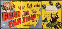 6p0644 ROAD TO ZANZIBAR trade ad 1941 Bing Crosby, Bob Hope & sexy Dorothy Lamour, unfolds to 12x27!