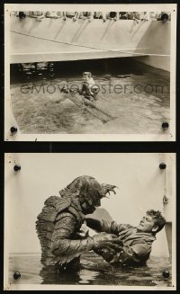 6r0503 REVENGE OF THE CREATURE 2 8x10 stills 1955 both w/ John Bromfield in water with the monster!