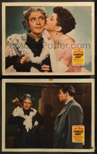 6r1188 CHARLEY'S AUNT 2 LCs 1941 both w/ Jack Benny in drag as old lady, James Ellison, Kay Francis!