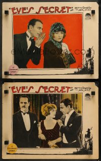 6r1207 EVE'S SECRET 2 LCs 1925 French duke Jack Holt makes peasant girl Betty Compson his wife, rare!