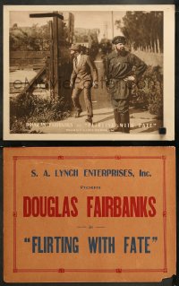 6r1209 FLIRTING WITH FATE 2 LCs R1910s Douglas Fairbanks Sr. in disguise, plus true title card, rare!