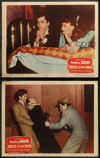 6r1225 KNOCK ON ANY DOOR 2 LCs 1949 thugs, John Derek in bed with Roberts, directed by Nicholas Ray!