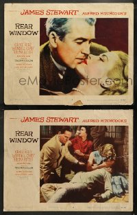 6r1250 REAR WINDOW 2 LCs 1954 Alfred Hitchcock, w/best c/u of Jimmy Stewart & Grace Kelly, top stars!
