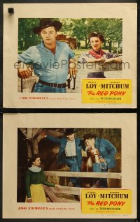 6r1251 RED PONY 2 LCs 1949 Robert Mitchum is Myrna Loy's ranch hand, written by John Steinbeck!