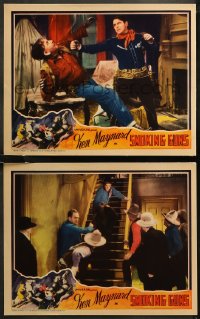 6r1257 SMOKING GUNS 2 LCs 1934 great images of Ken Maynard and an all action cast!