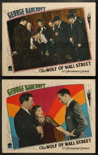 6r1276 WOLF OF WALL STREET 2 LCs 1929 George Bancroft, Olga Baclanova & Lukas in Great Depression!